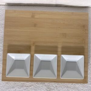 Living Quarters Charcuterie Board With 3 Square Bowls